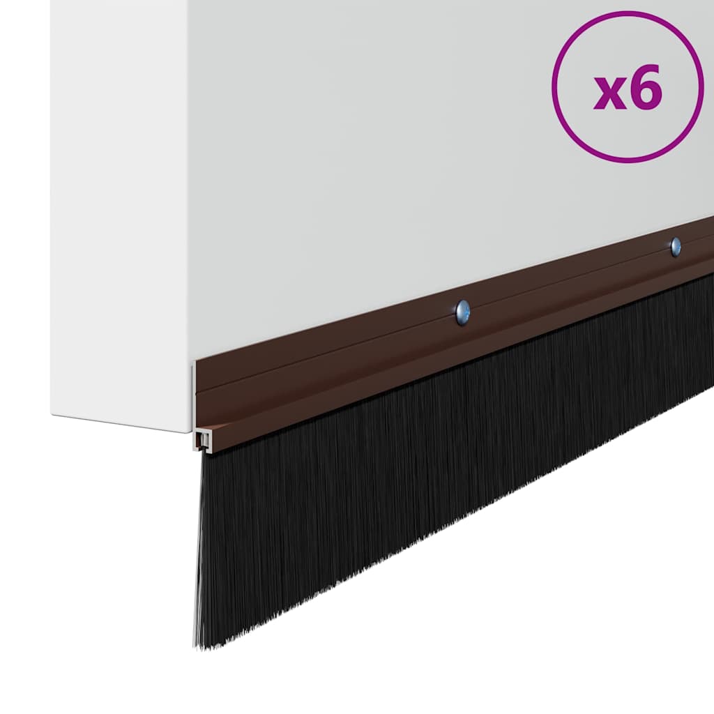 Kierteellinen Oven Harjasulku 6 Pcs Ruskea 100 Cm Alumiiniseos