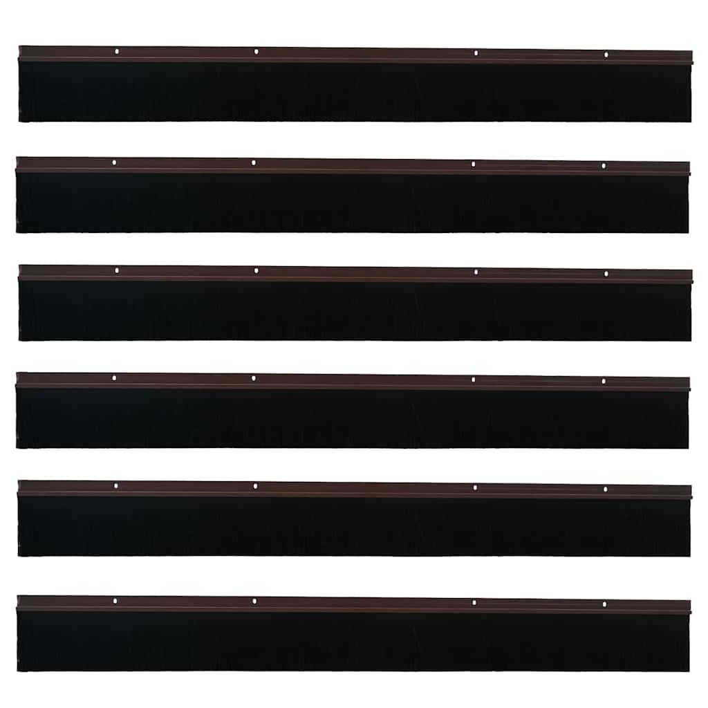 Kierteellinen Oven Harjasulku 6 Pcs Ruskea 100 Cm Alumiiniseos