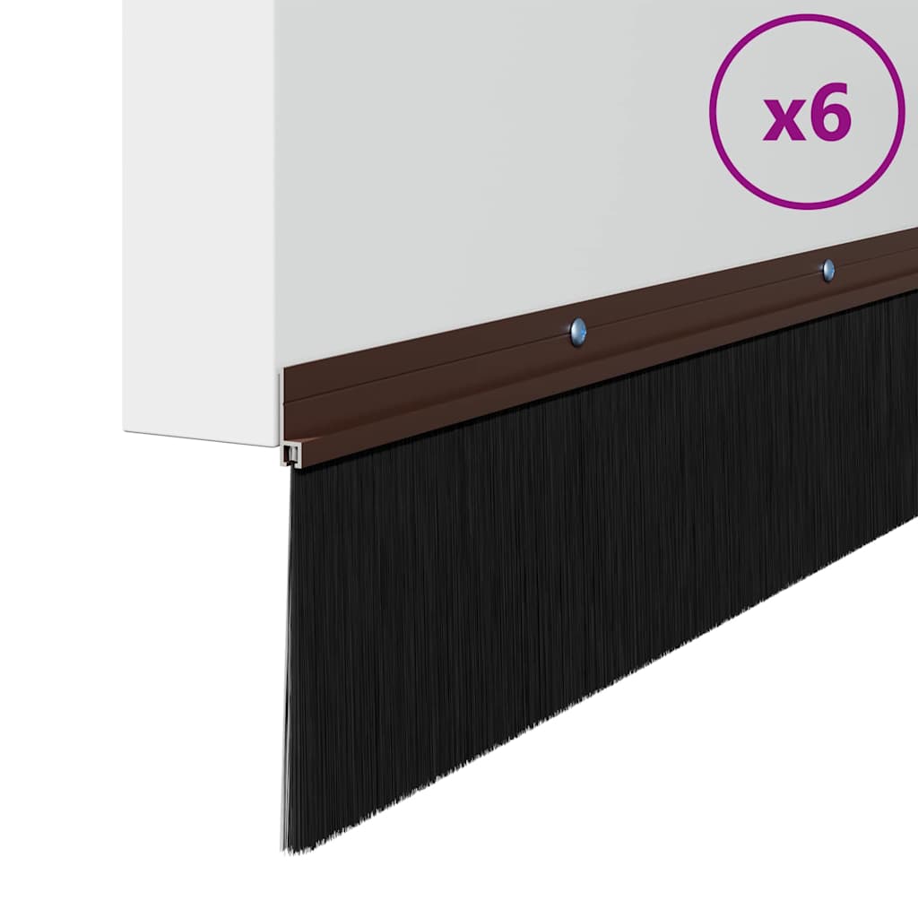 Kierteellinen Oven Harjasulku 6 Pcs Ruskea 100 Cm Alumiiniseos
