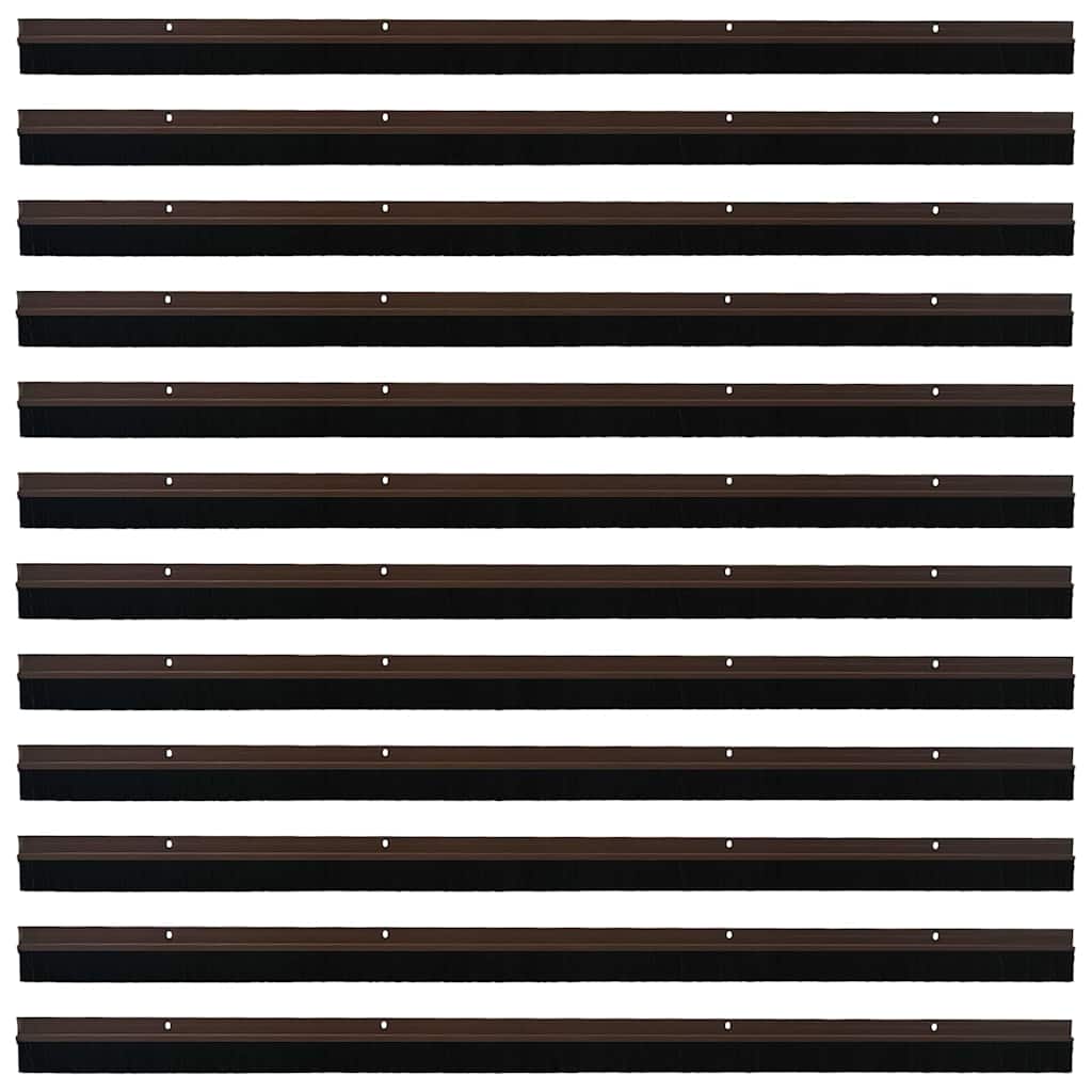 Kierteellinen Oven Harjasulku 12 Pcs Ruskea 100 Cm Alumiiniseos