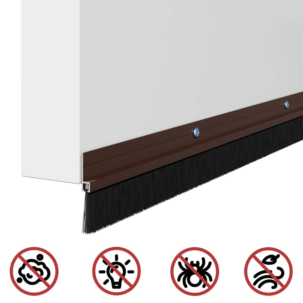 Kierteellinen Oven Harjasulku 12 Pcs Ruskea 100 Cm Alumiiniseos