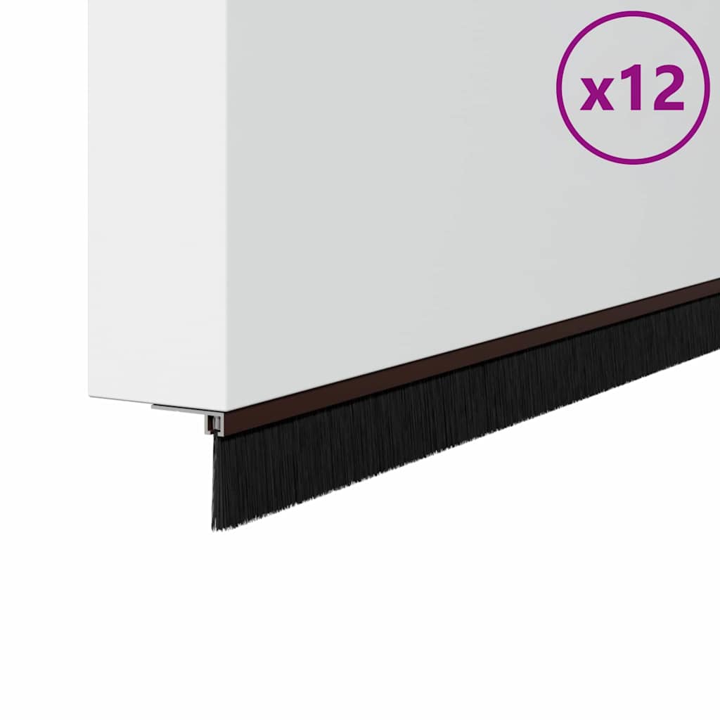 Kierteellinen Oven Harjasulku 12 Pcs Ruskea 100 Cm Alumiiniseos