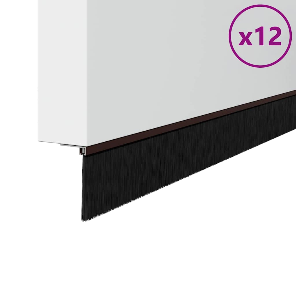 Kierteellinen Oven Harjasulku 12 Pcs Ruskea 100 Cm Alumiiniseos