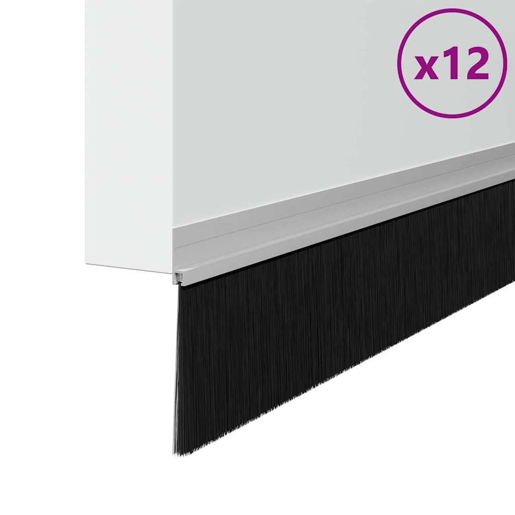 Itsekiinnittyvät Oven Harjatiivisteet 12 Pcs Hopea 100 Cm