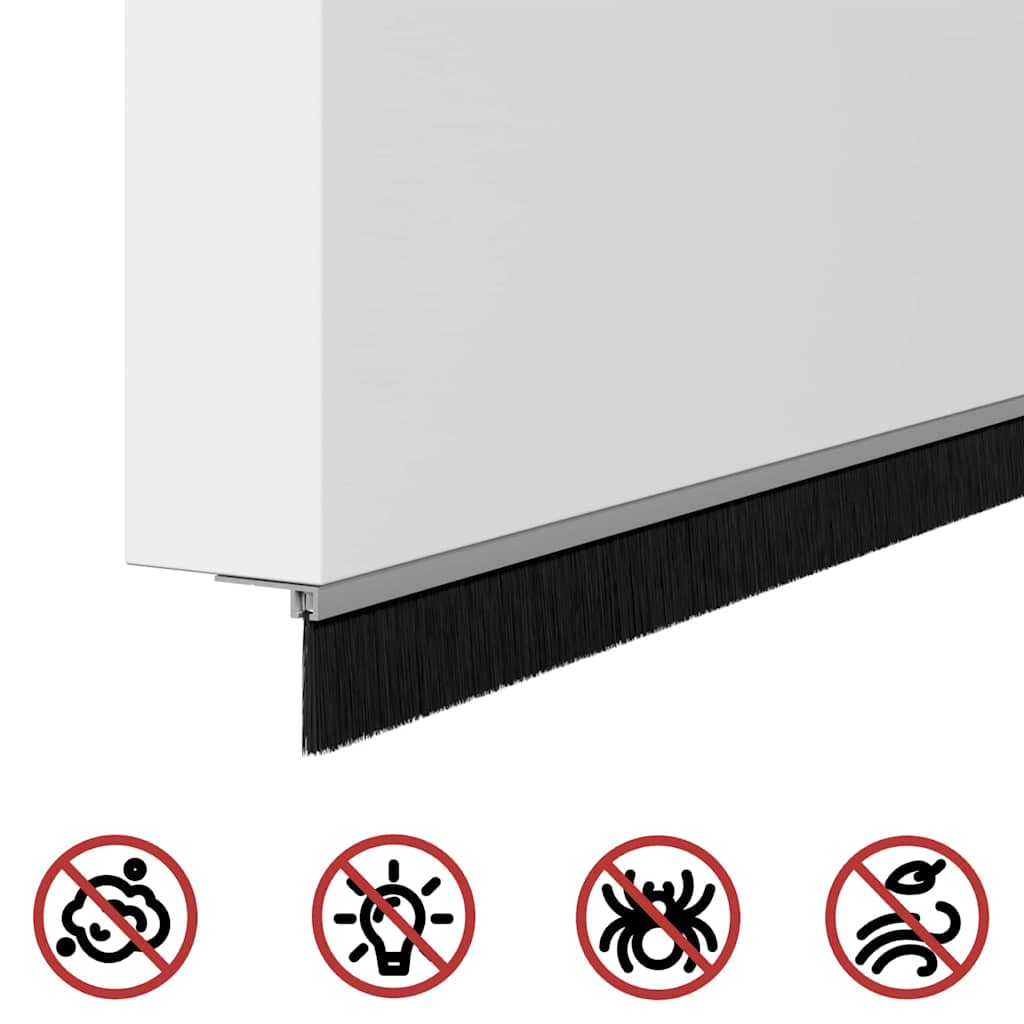 Itsekiinnittyvät Oven Harjatiivisteet 2 Pcs Hopea 100 Cm