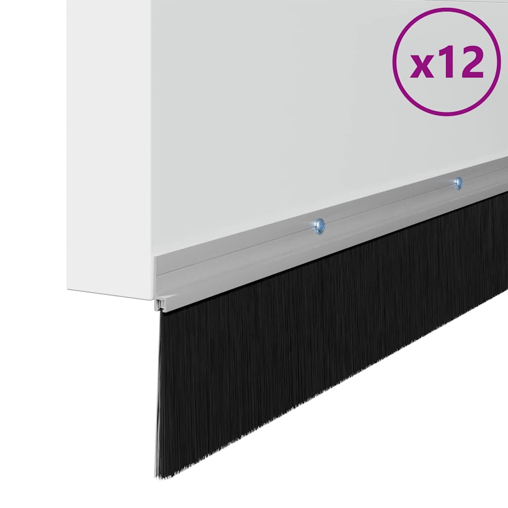 Kierteellinen Oven Harjasulku 12 Pcs Hopea 100 Cm Alumiiniseos