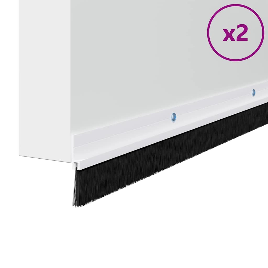Kierteellinen Oven Harjasulku 2 Pcs Valkoinen 100 Cm