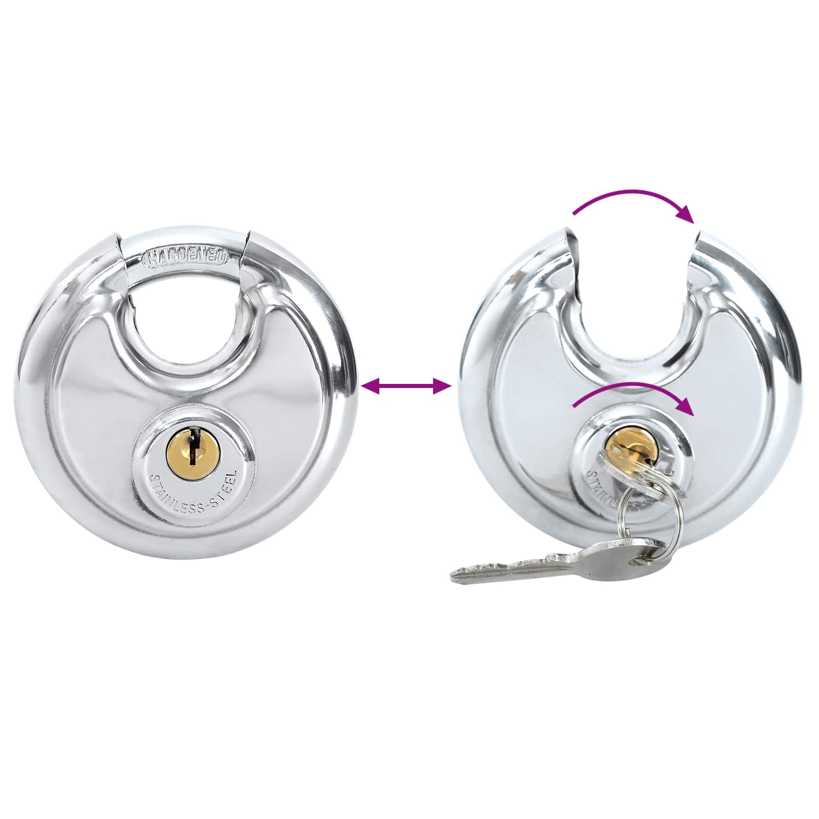 Discus-Lukot Avaimilla 2 Pcs Hopea 9 X 2,8 X 9 Cm
