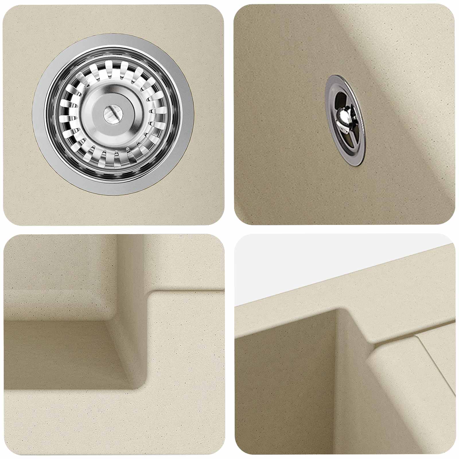 Allas Beige 620 X 500 Mm 80% Kvartsia Ja 20% Hartsia