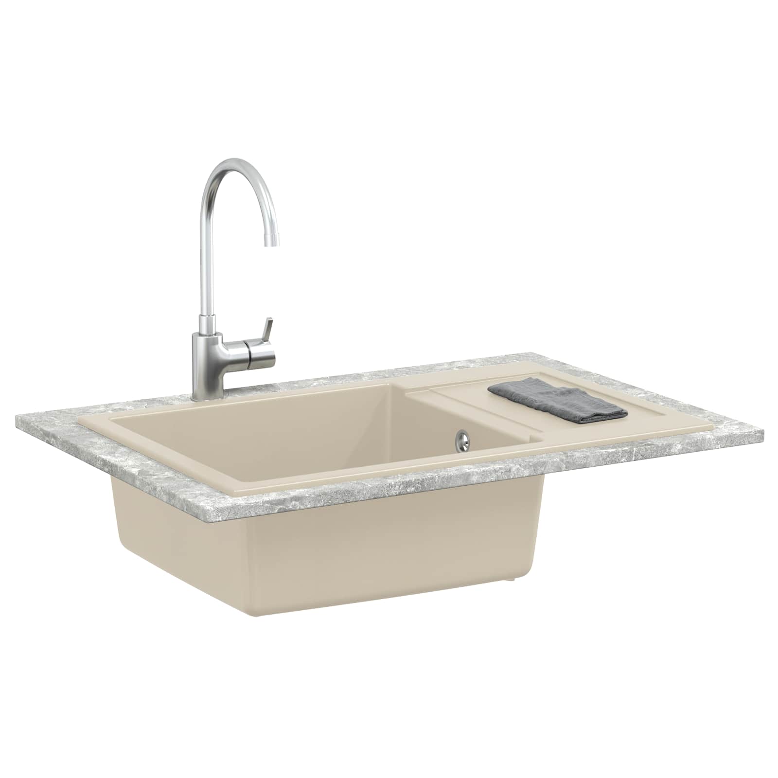 Allas Beige 780 X 500 Mm 80% Kvartsia Ja 20% Hartsia