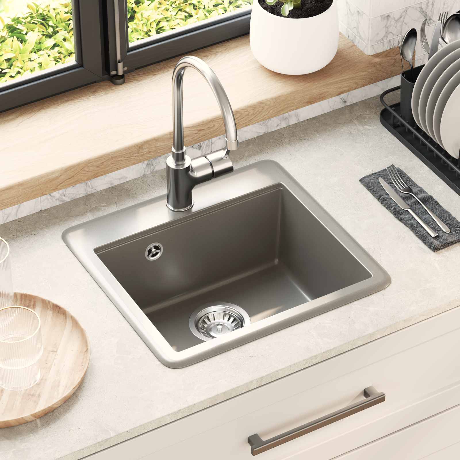 Allas Harmaa 470 X 440 Mm Graniitti