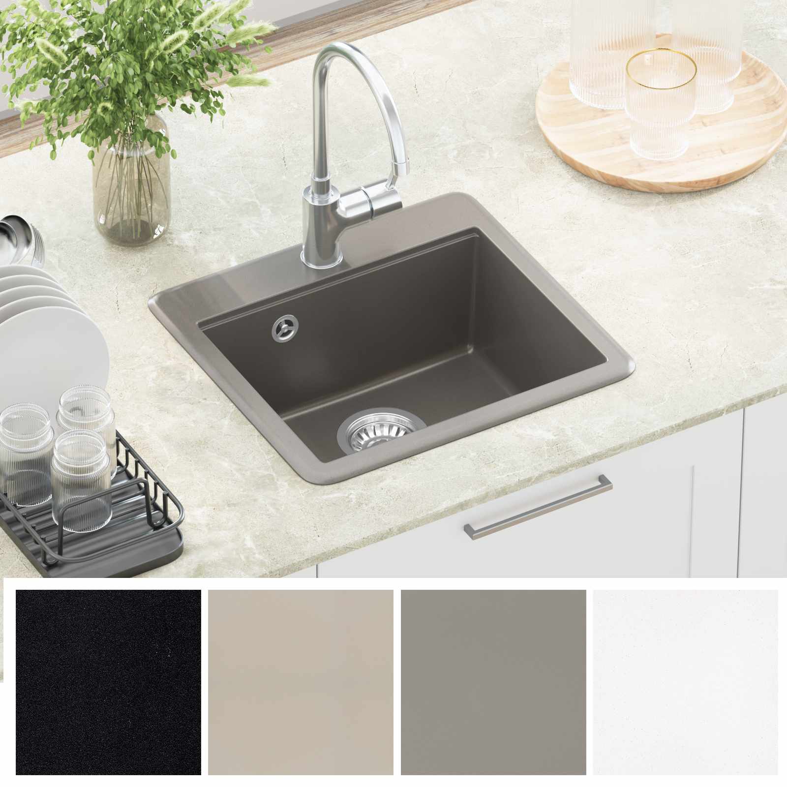 Allas Harmaa 470 X 440 Mm Graniitti