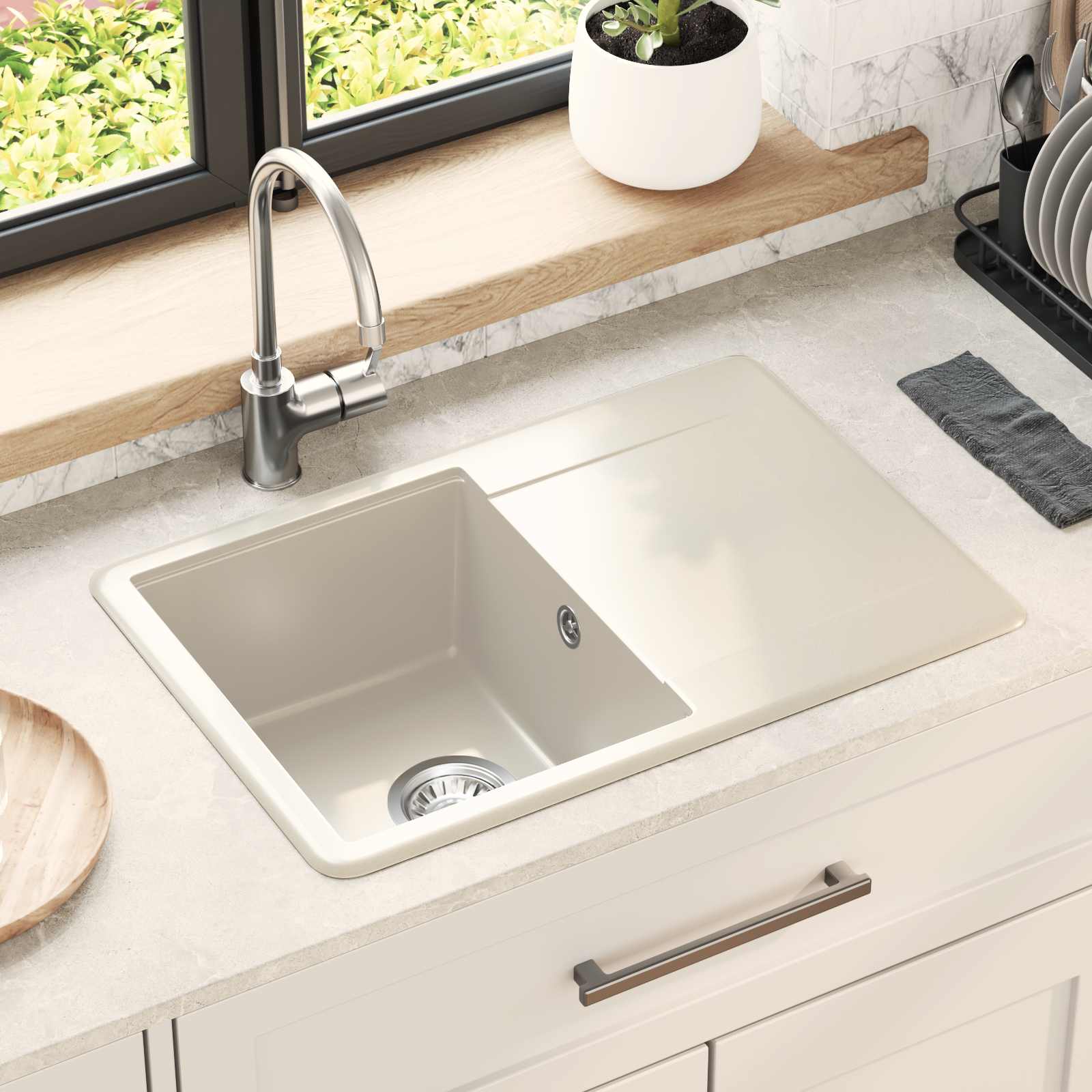 Allas Beige 670 X 460 Mm 80% Kvartsia Ja 20% Hartsia