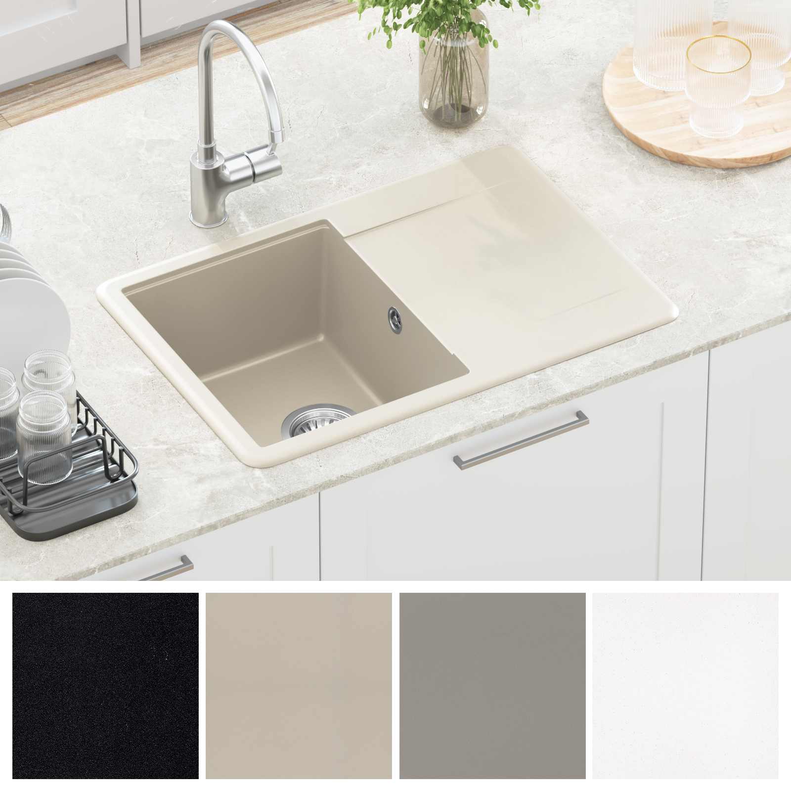 Allas Beige 670 X 460 Mm 80% Kvartsia Ja 20% Hartsia