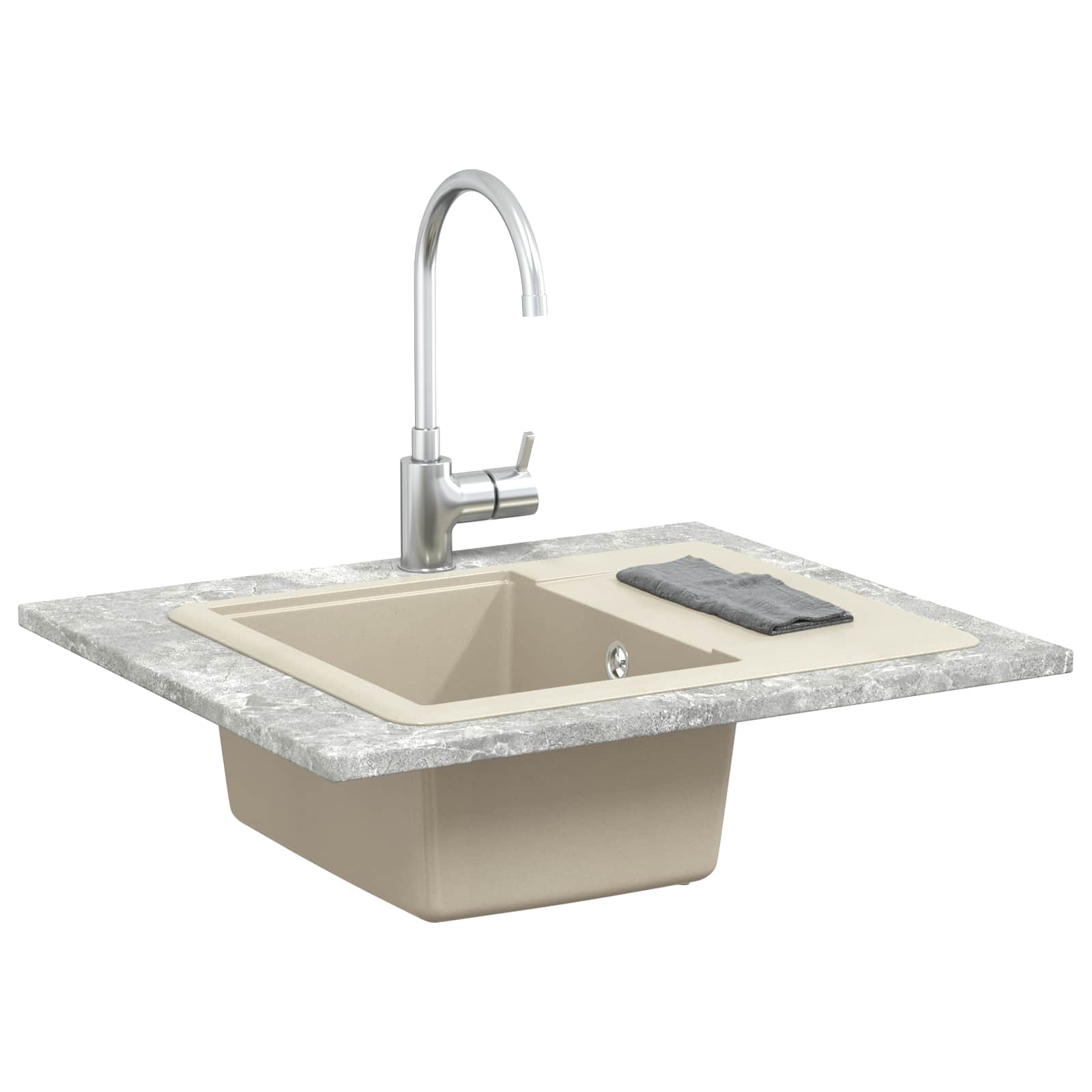 Allas Beige 560 X 460 Mm 80% Kvartsia Ja 20% Hartsia