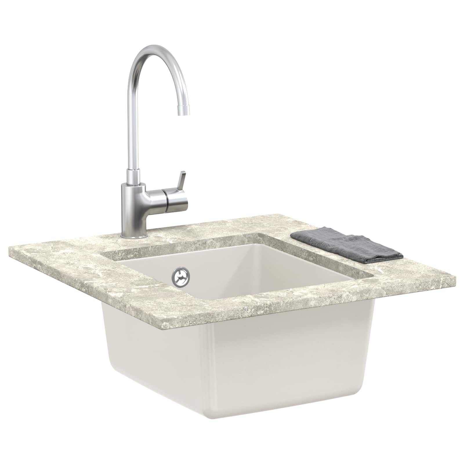 Allas Valkoinen 370 X 460 Mm 80% Kvartsia Ja 20% Hartsia