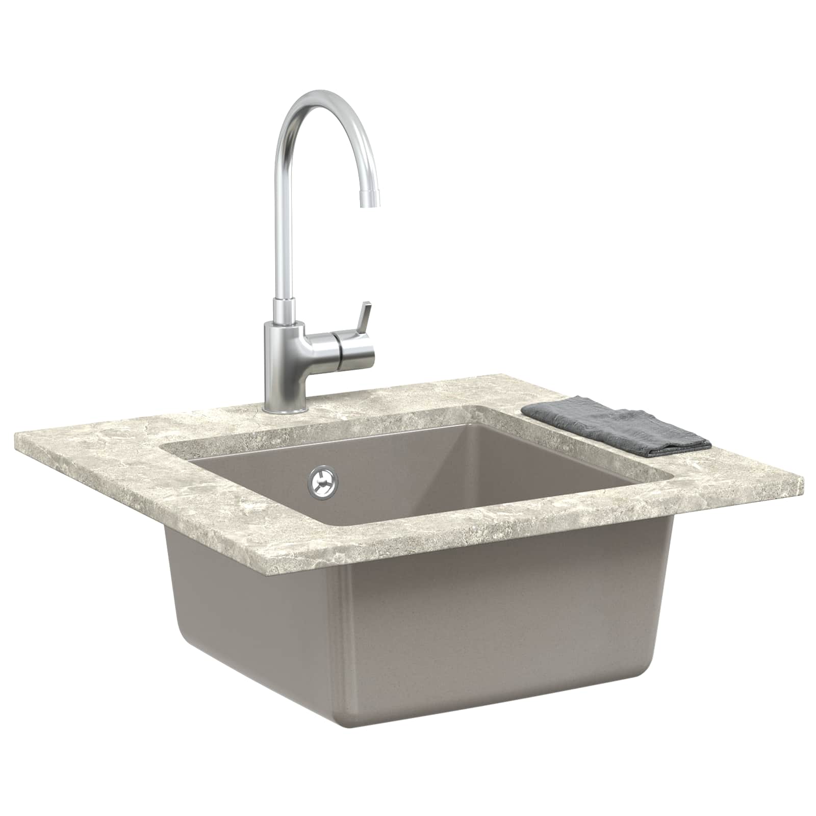 Allas Harmaa 430 X 460 Mm 80% Kvartsia Ja 20% Hartsia