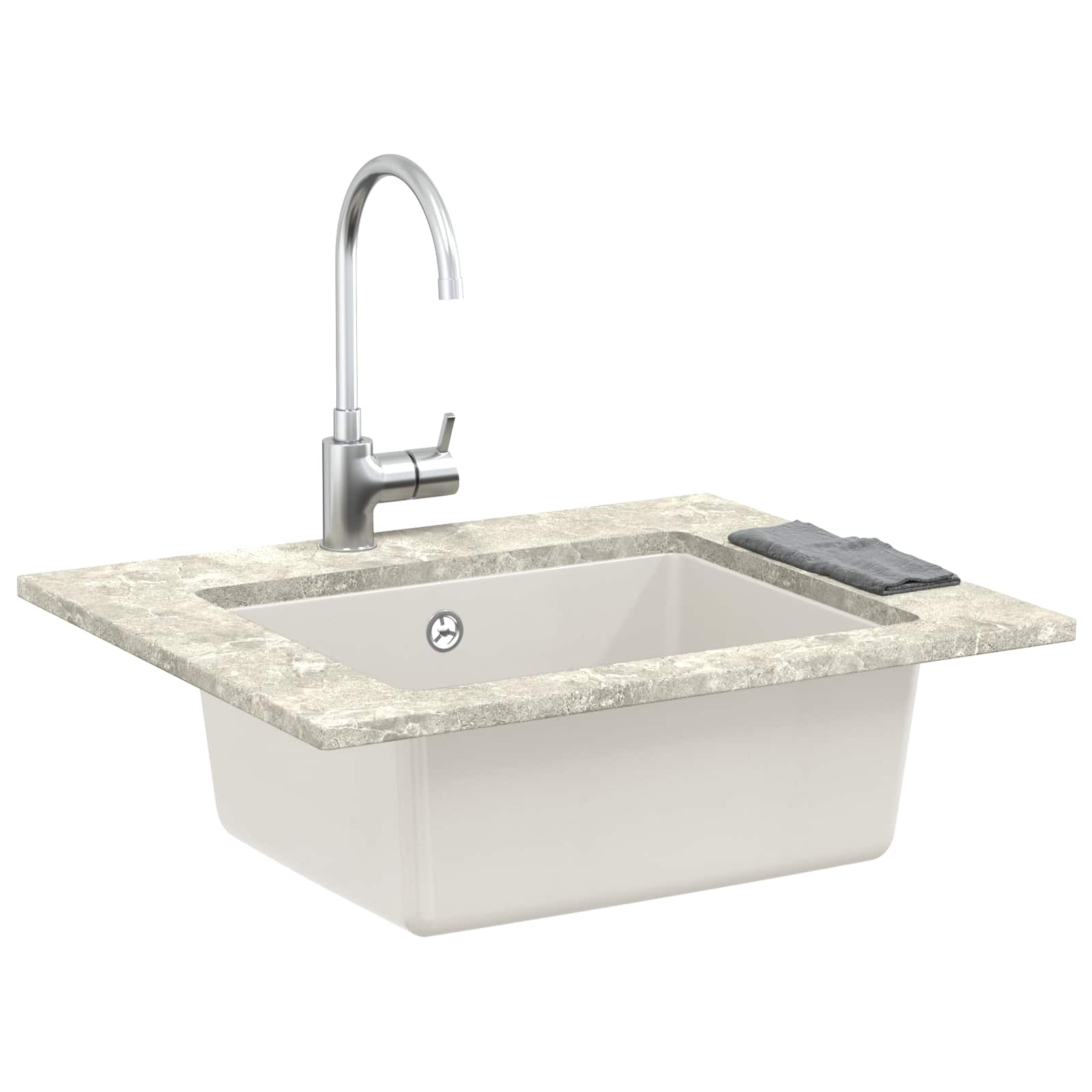 Allas Valkoinen 530 X 460 Mm 80% Kvartsia Ja 20% Hartsia