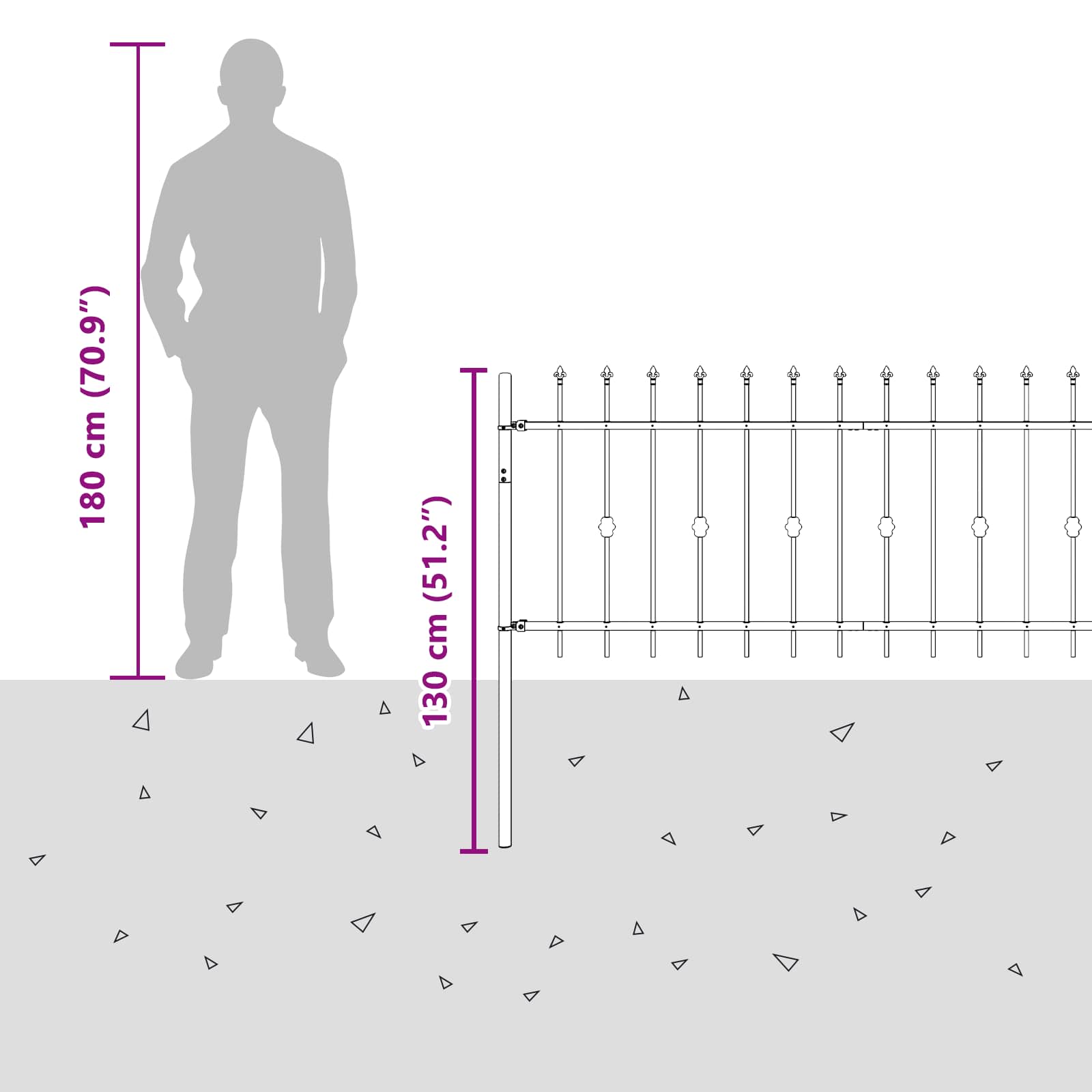 Piikkikaide Asten Musta 200 X 130 Cm Jauhemaalattu Teräs