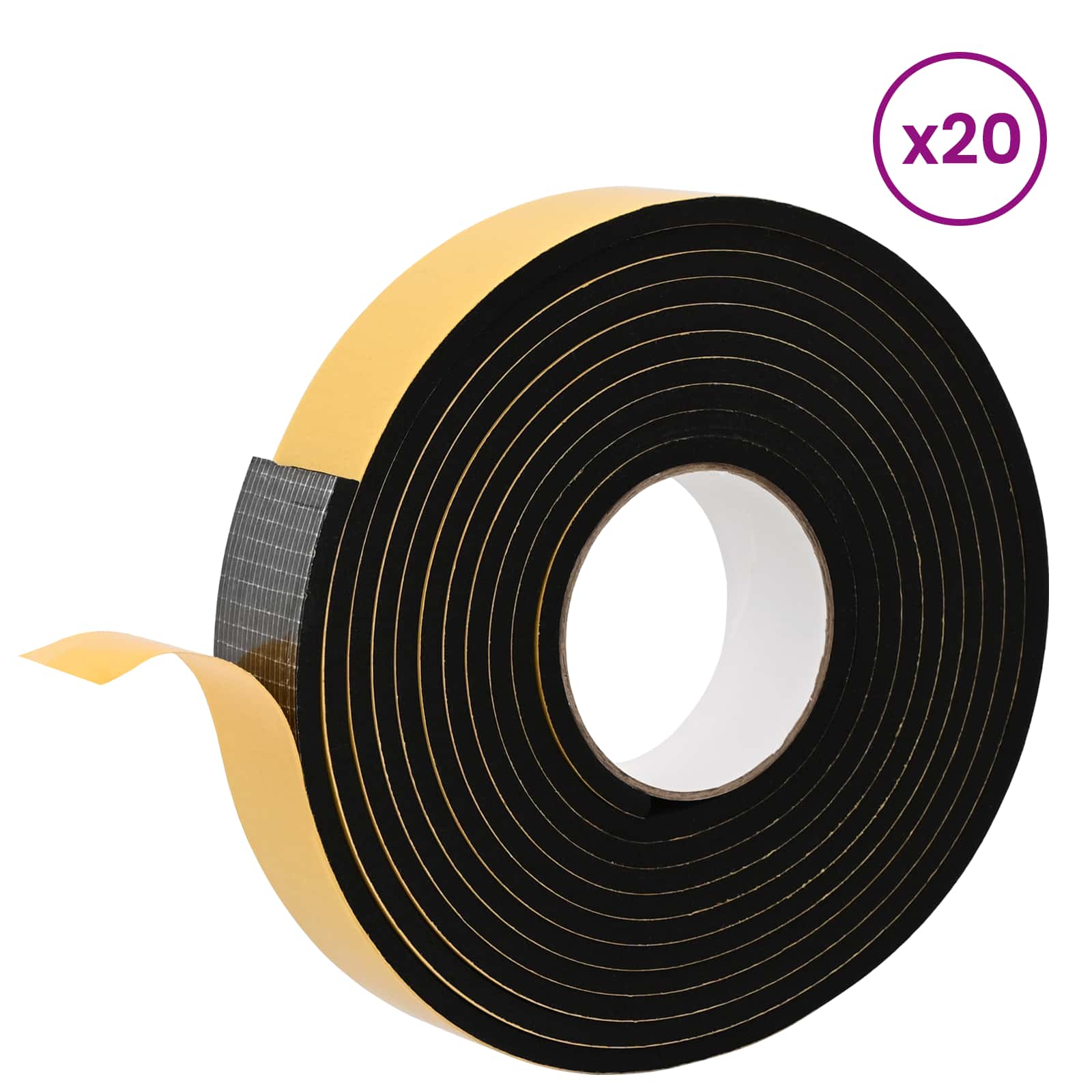 Itsekiinnittyvä Vaahtoteippi 20 Pcs Musta 30Mm X 5M Cr-Vahto