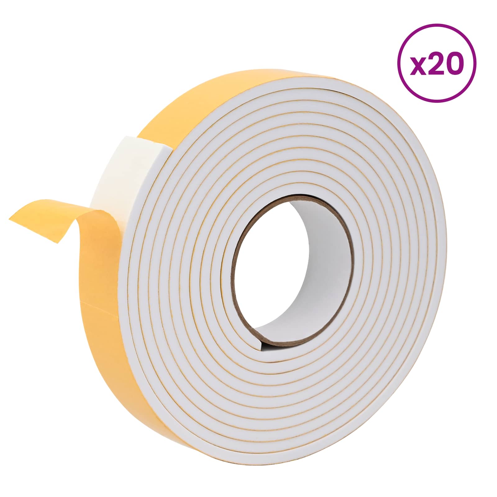 Itsekiinnittyvä Vaahtoteippi 20 Pcs Valkoinen 40Mm X 5M