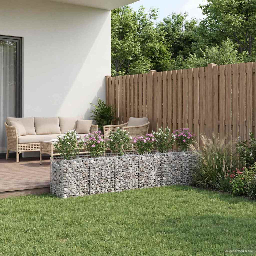 Gabion Kohotettu Peti 2 Pcs Hopea