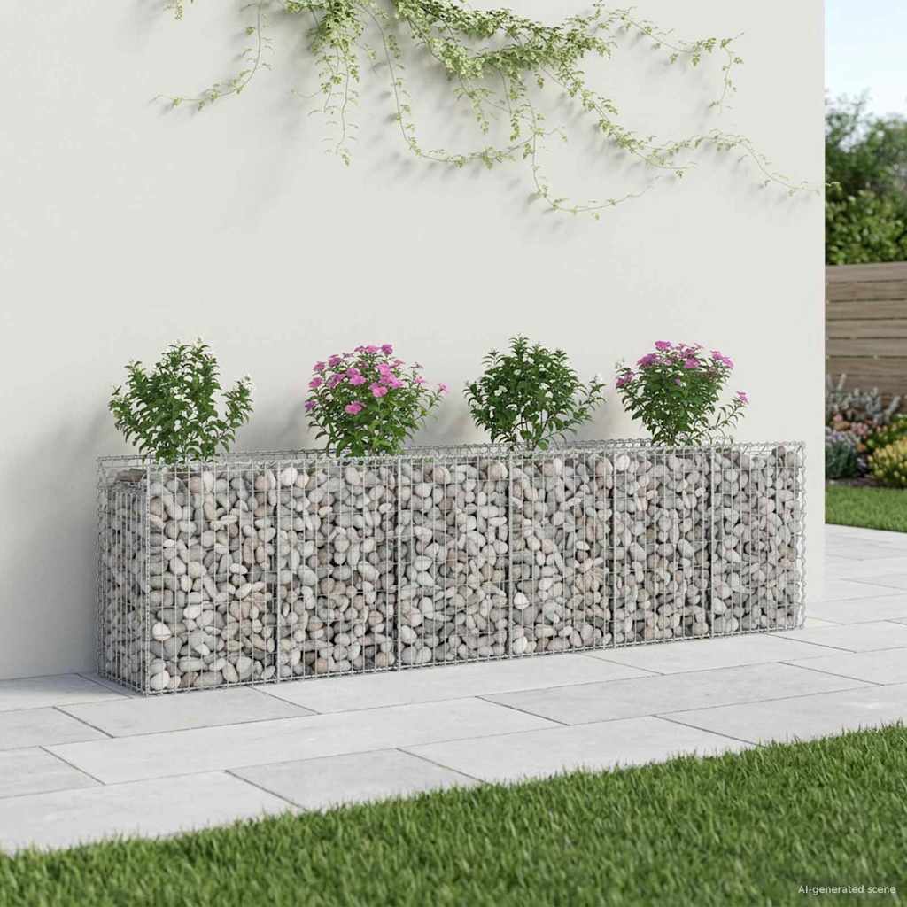 Gabion Kohotettu Peti 2 Pcs Hopea
