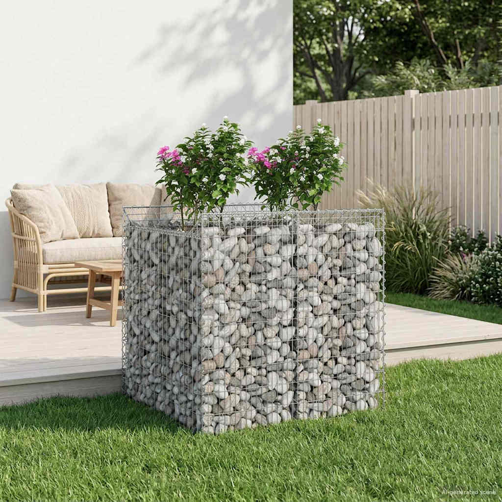 Gabion Kohotettu Peti 2 Pcs Hopea