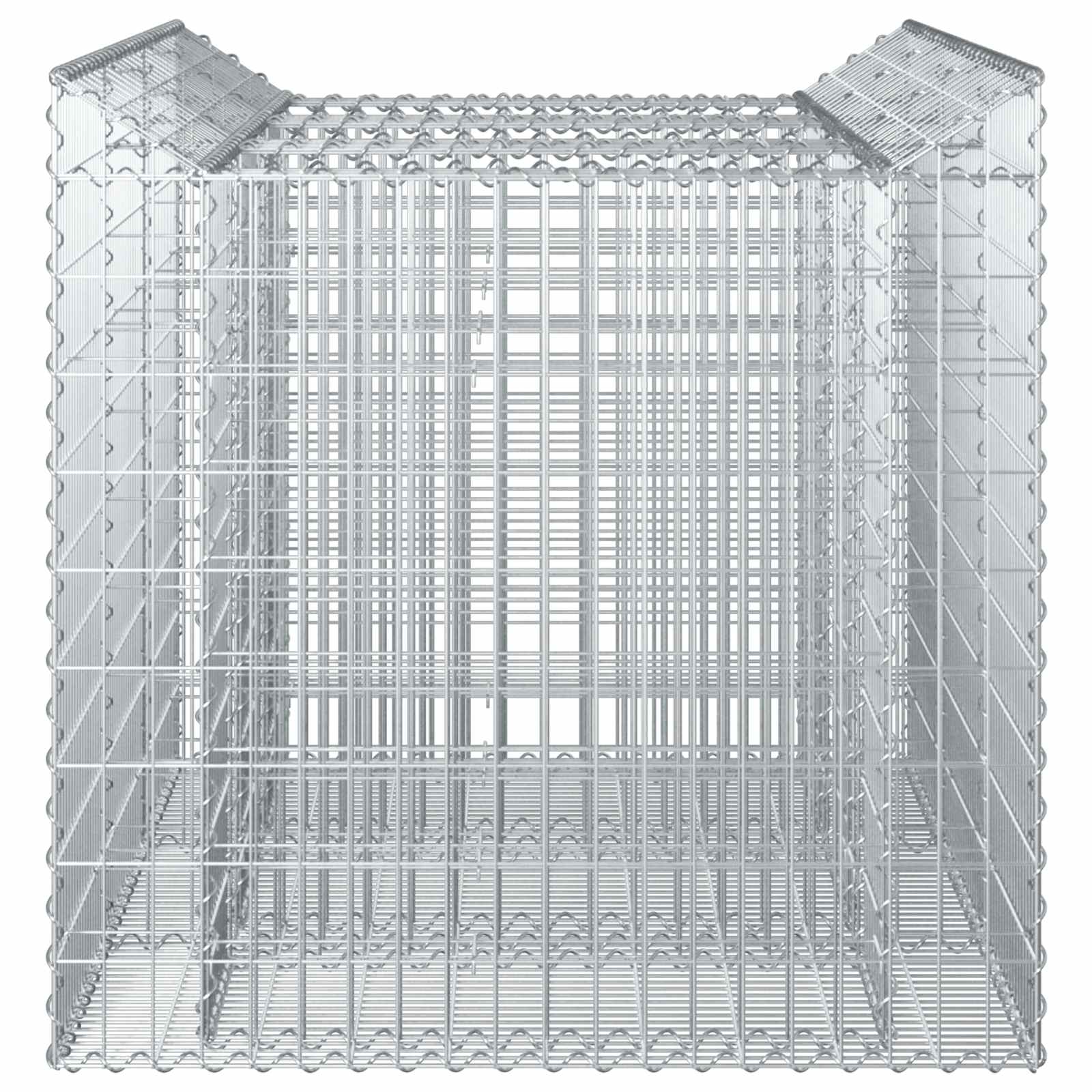 Gabion Kohotettu Peti 2 Pcs Hopea