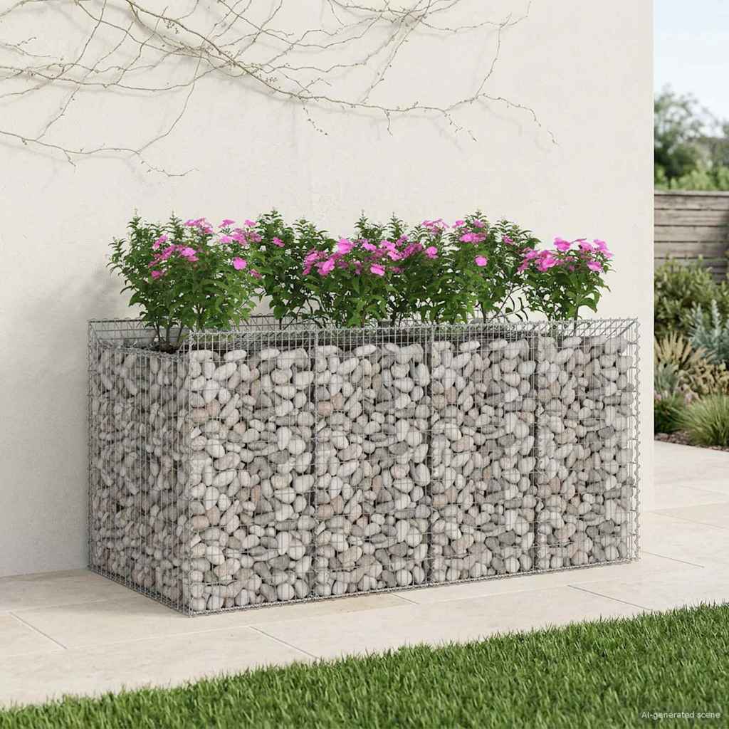 Gabion Kohotettu Peti 2 Pcs Hopea
