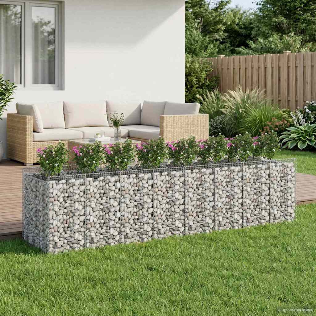 Gabion Kohotettu Peti 2 Pcs Hopea