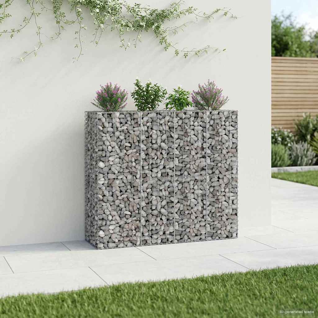 Gabion Kohotettu Peti 2 Pcs Hopea