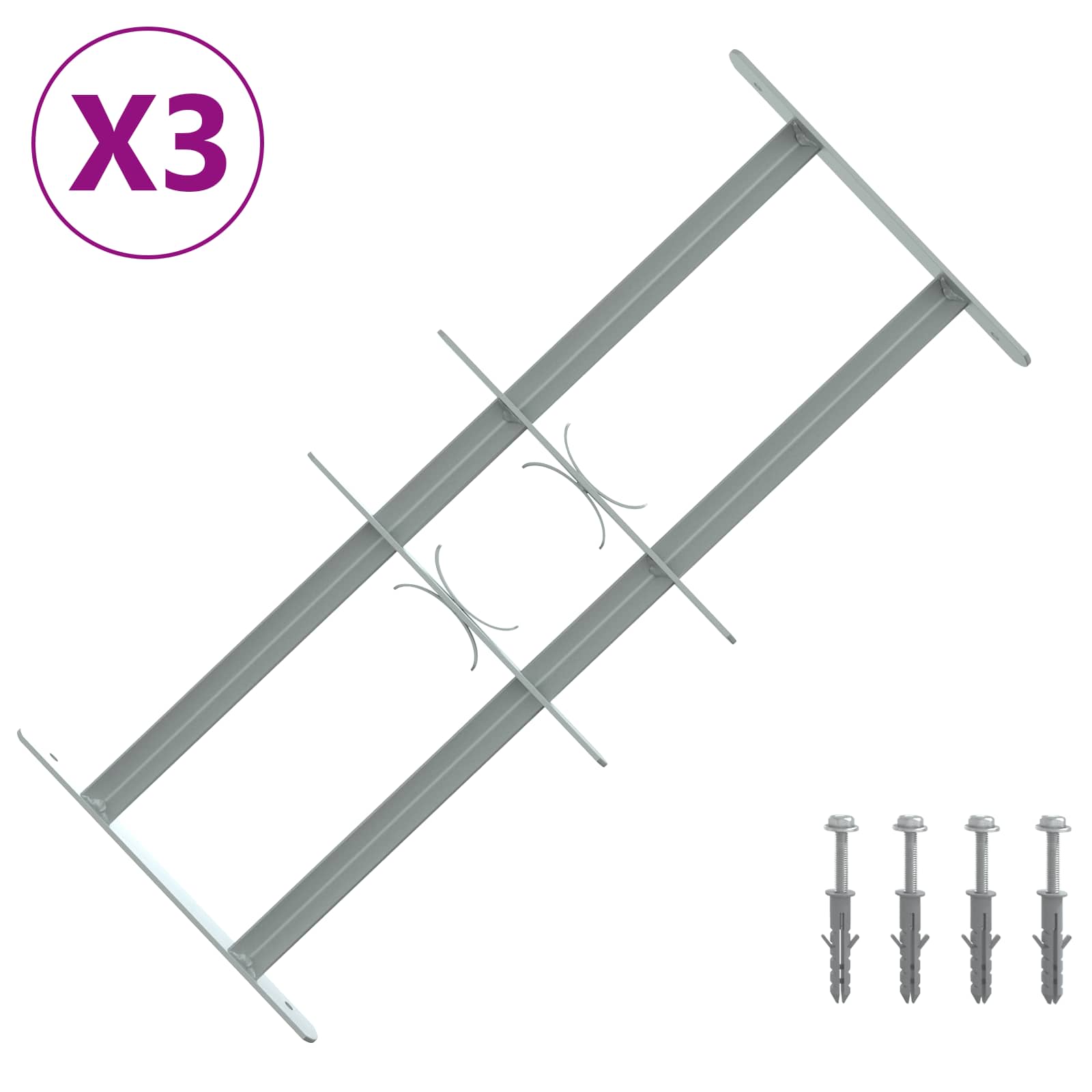 Ik Windowin Turva-Aita Kahdella Poikkitangolla 3 Pcs 430-740 Mm