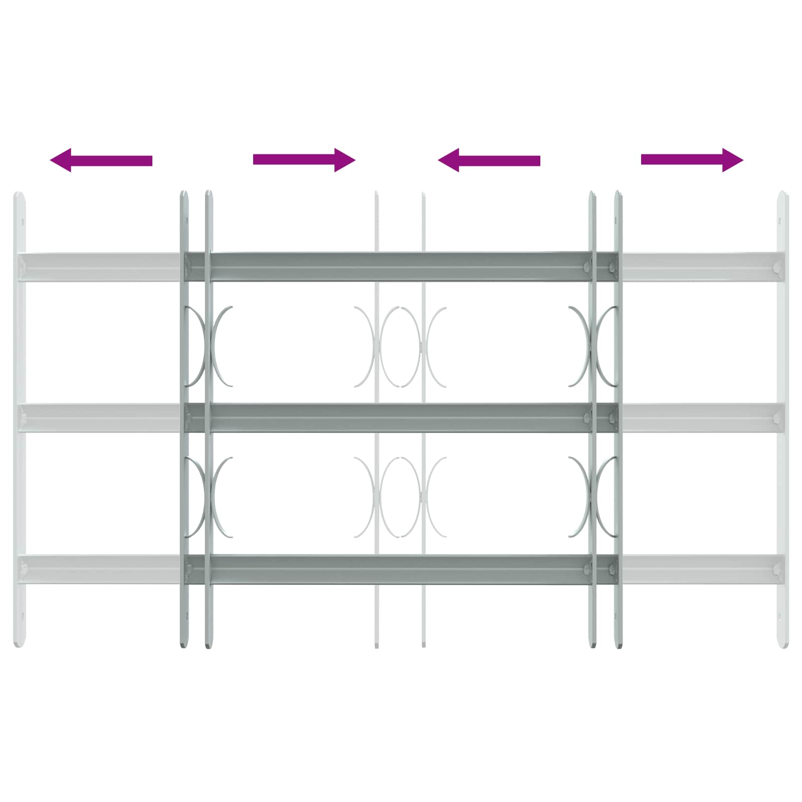 Ikkunoiden Turvaverkko 3 Ristikkopalkilla 3 Pcs 430-740 Mm