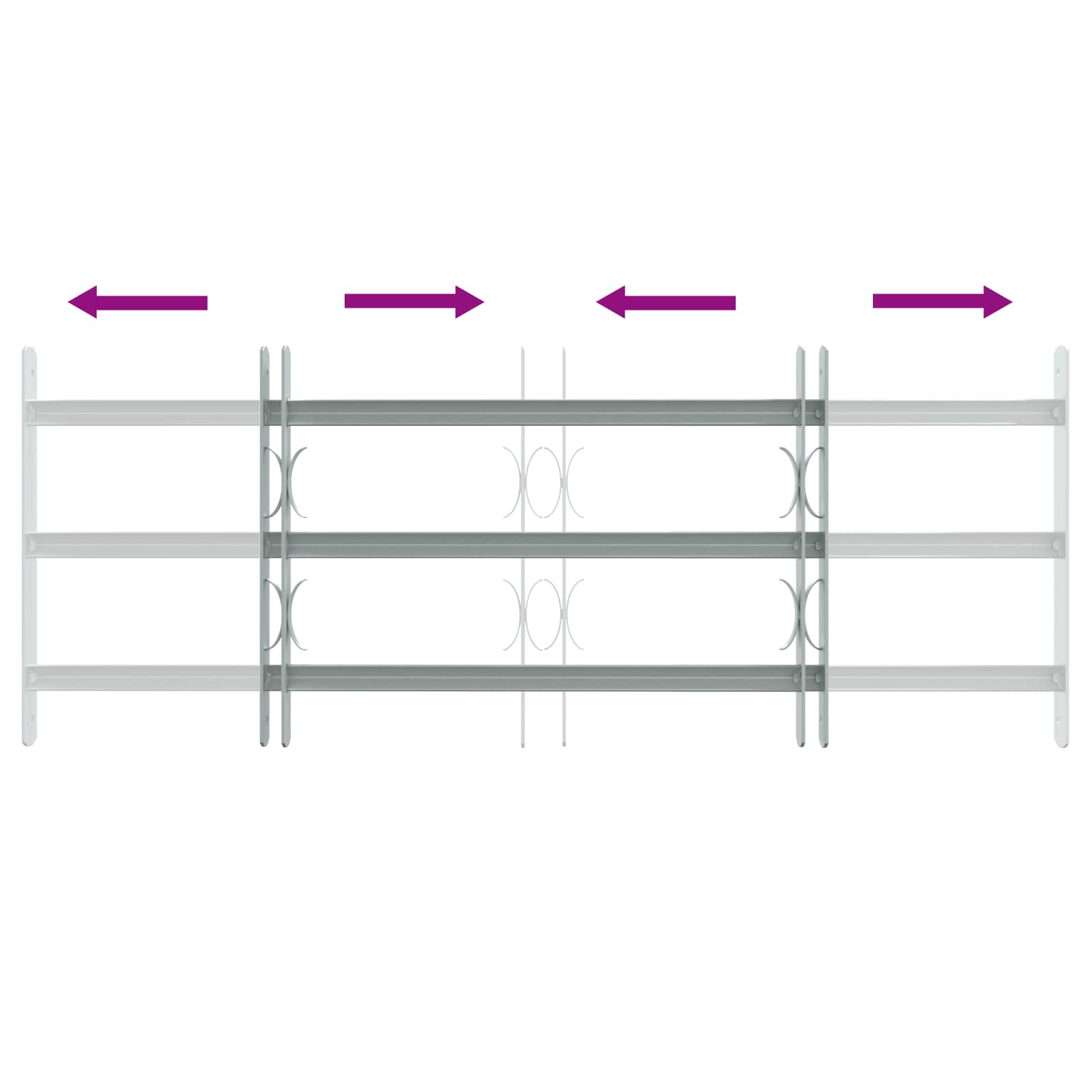 Ikkunoiden Turvaverkko 3 Ristikkopalkilla 3 Pcs 630-1140 Mm