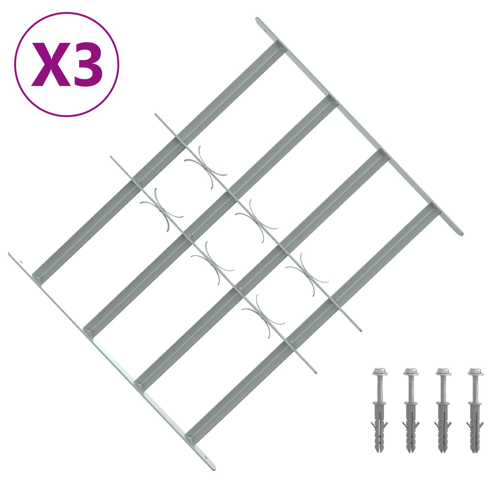 Turvaverkko Ikkunoille, Jossa On 4 Poikkipalkkia 3 Pcs