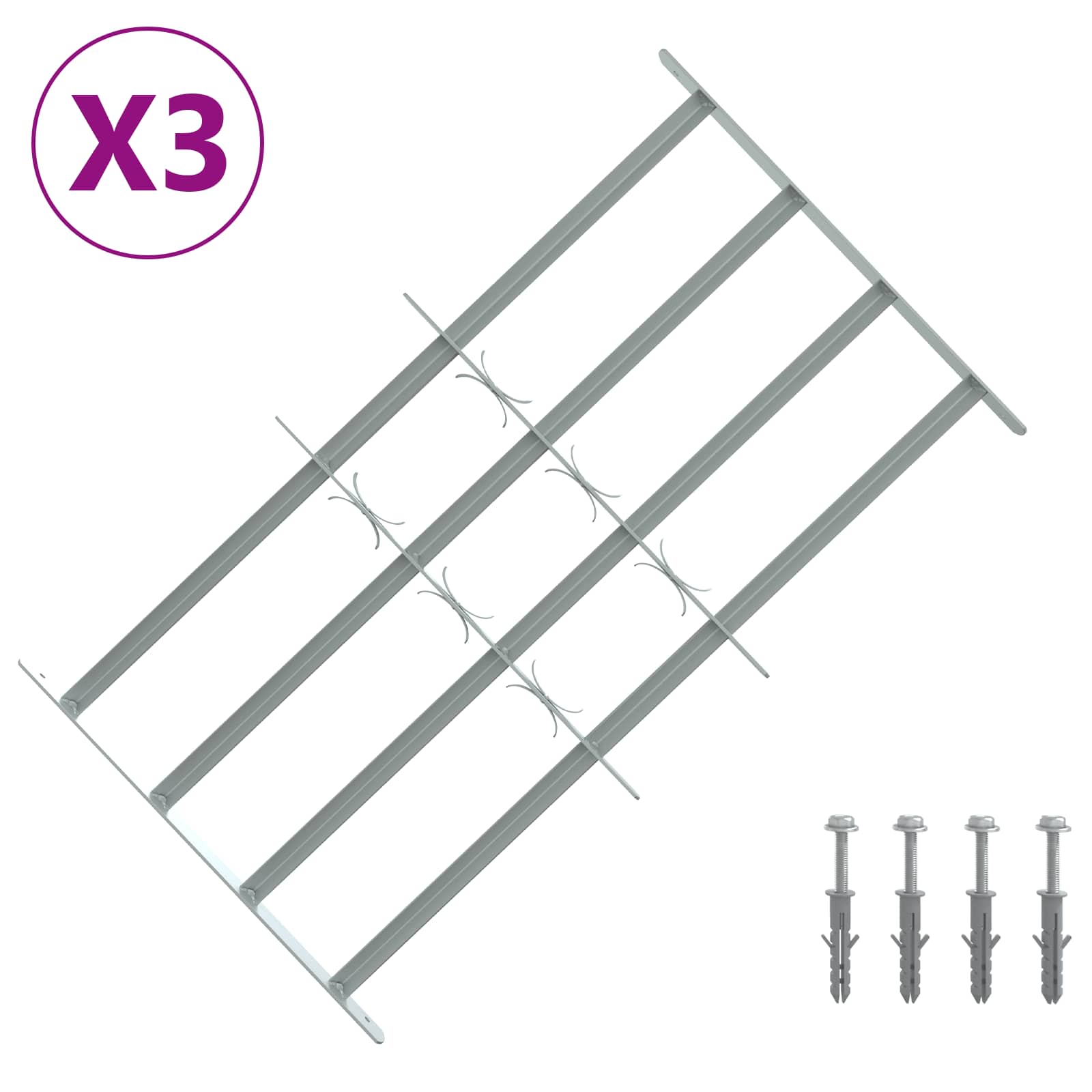 Turvaverkko Ikkunoille, Jossa On 4 Poikkipalkkia 3 Pcs