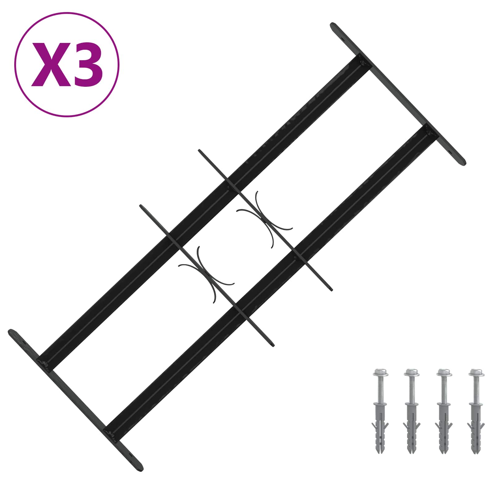 Ik Windowin Turva-Aita Kahdella Poikkitangolla 3 Pcs 43-74 Cm