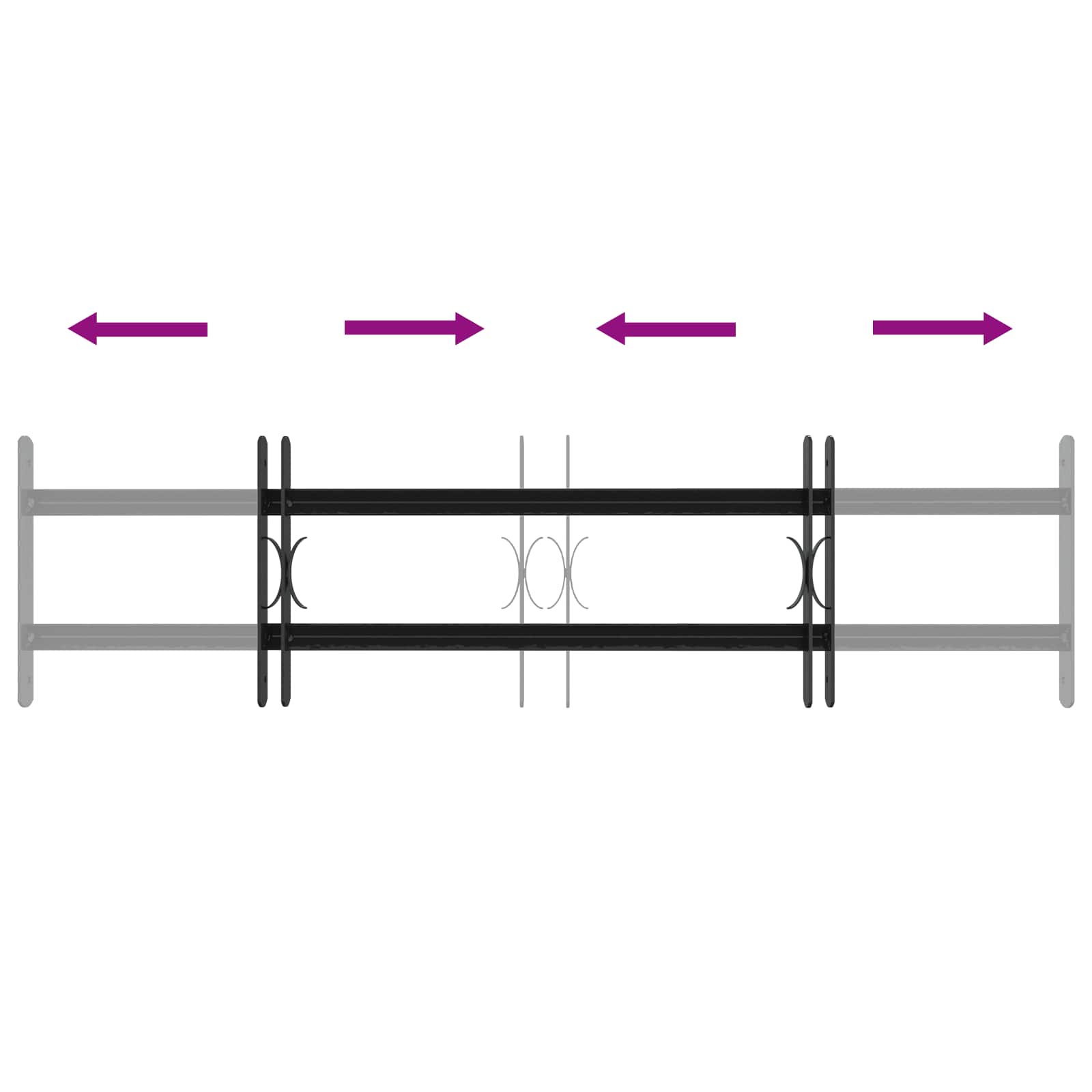 Ik Windowin Turva-Aita Kahdella Poikkitangolla 3 Pcs 63-114 Cm