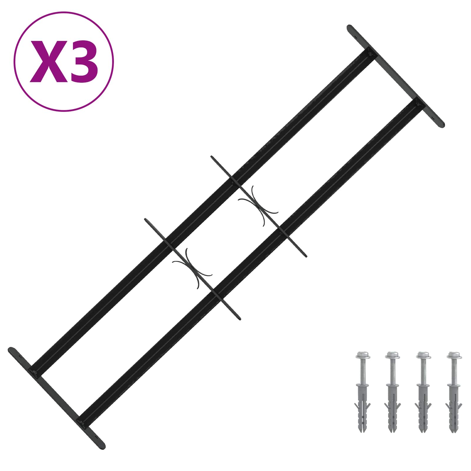 Ik Windowin Turva-Aita Kahdella Poikkitangolla 3 Pcs 63-114 Cm
