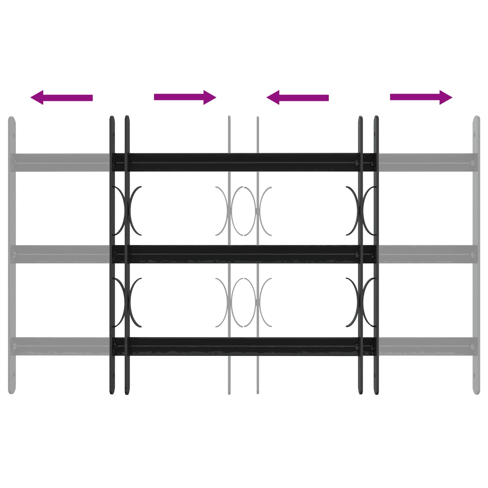 Ikkunoiden Turvaverkko 3 Ristikkopalkilla 3 Pcs 43-74 Cm