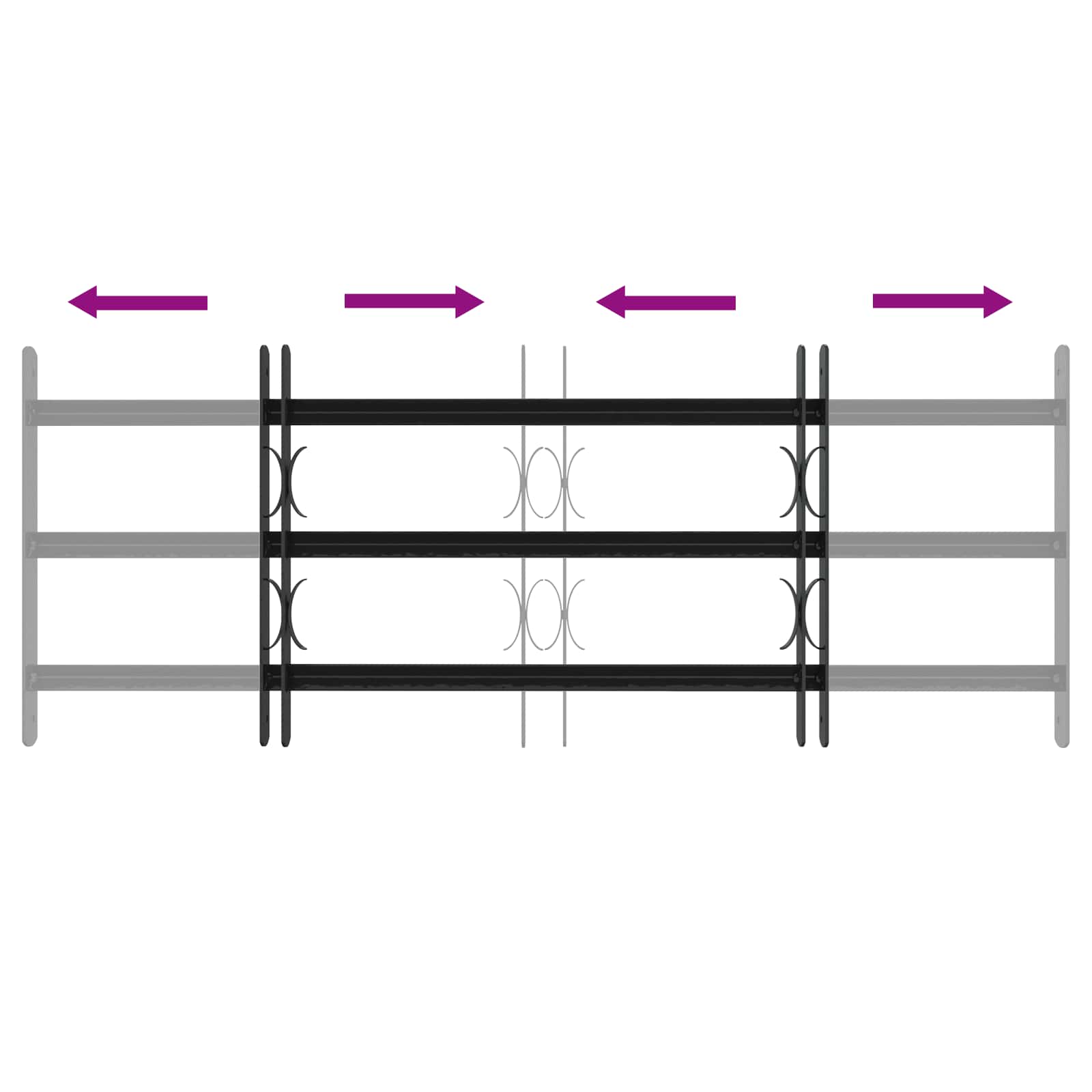 Ikkunoiden Turvaverkko 3 Ristikkopalkilla 3 Pcs 63-114 Cm