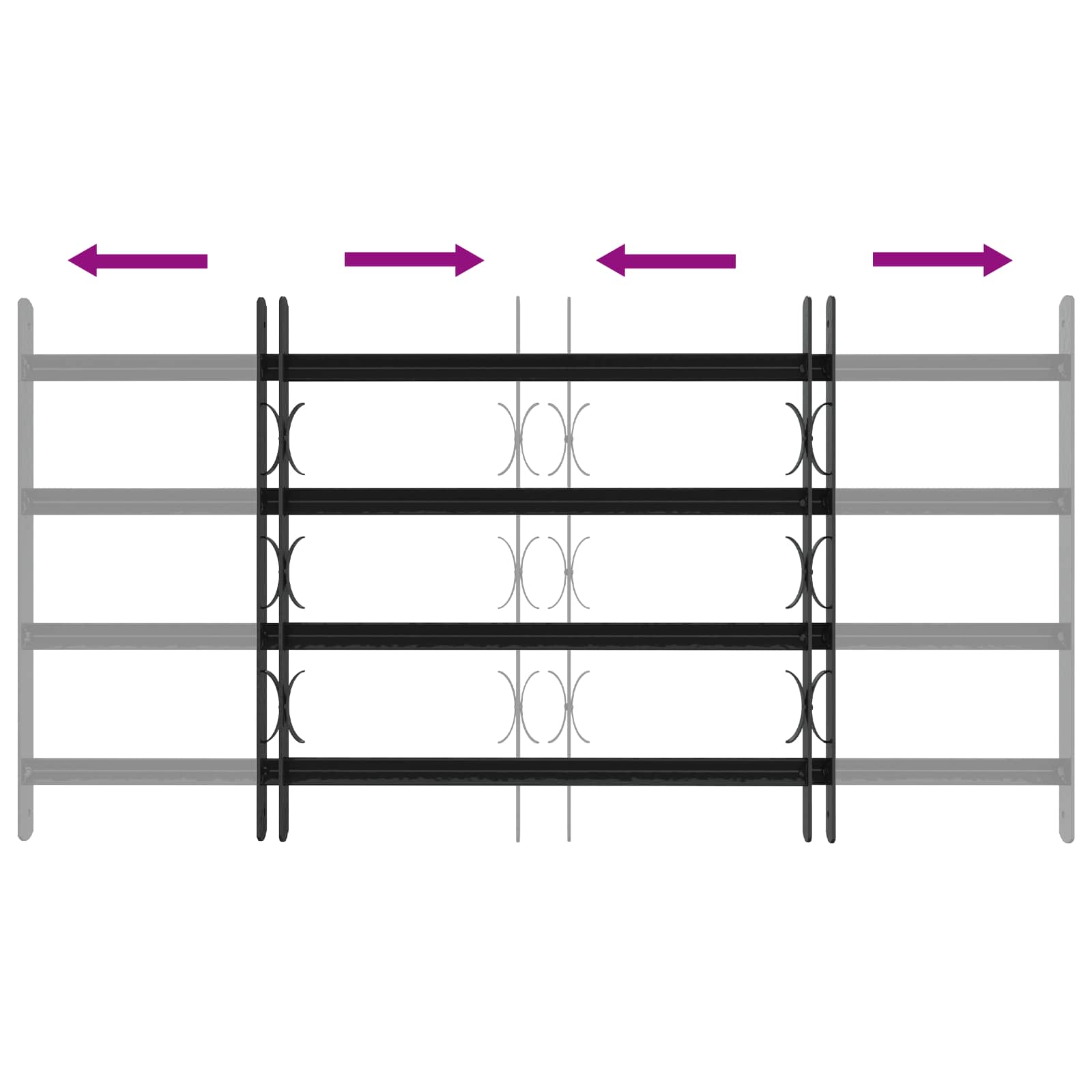 Turvaverkko Ikkunoille, Jossa On 4 Poikkipalkkia 3 Pcs