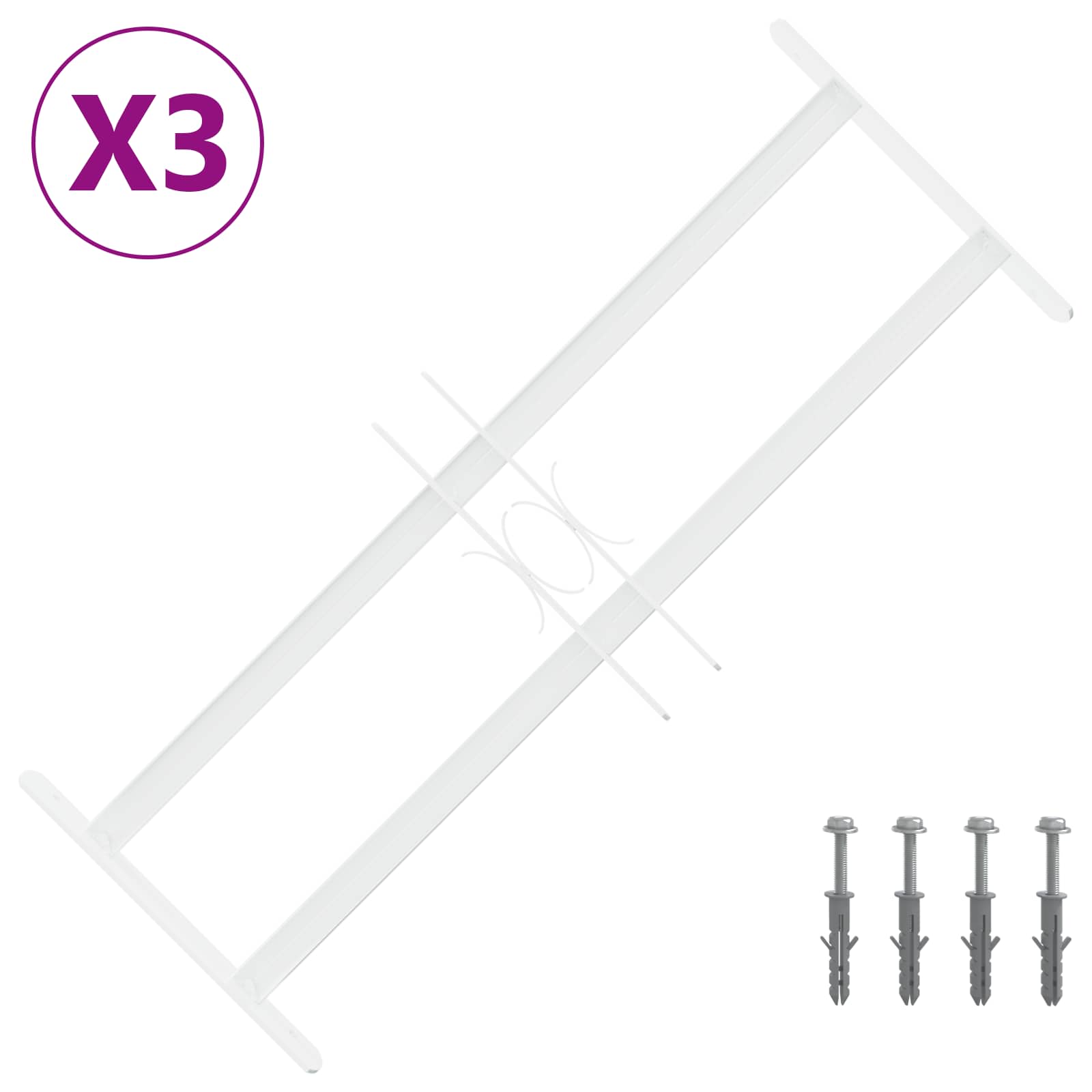 Ik Windowin Turva-Aita Kahdella Poikkitangolla 3 Pcs 43-74 Cm