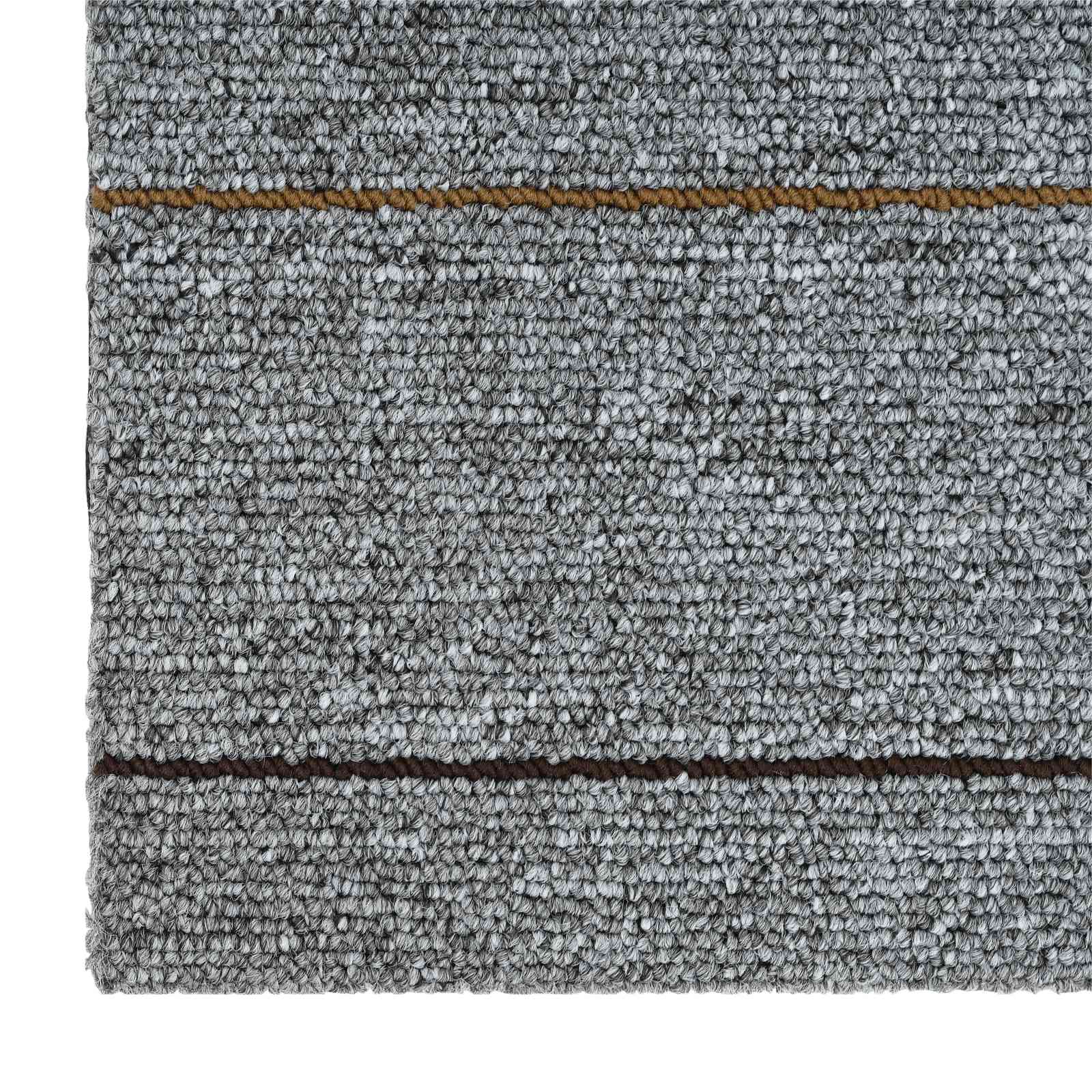 Matto Laatta Vaaleanharmaa Raidalla 50 X 50 Cm 4 Pcs