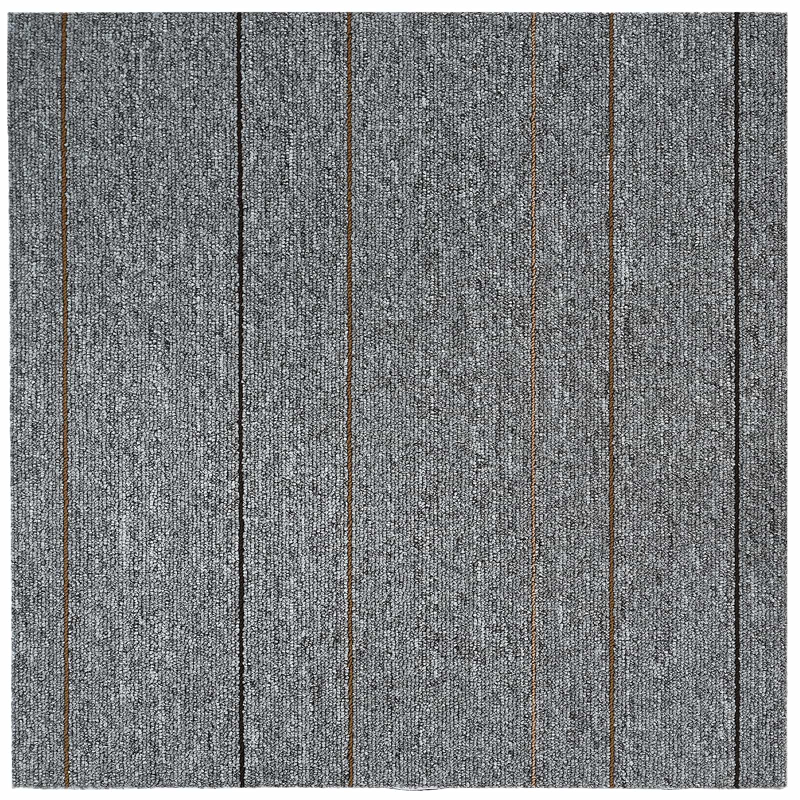 Matto Laatta Vaaleanharmaa Raidalla 50 X 50 Cm 4 Pcs