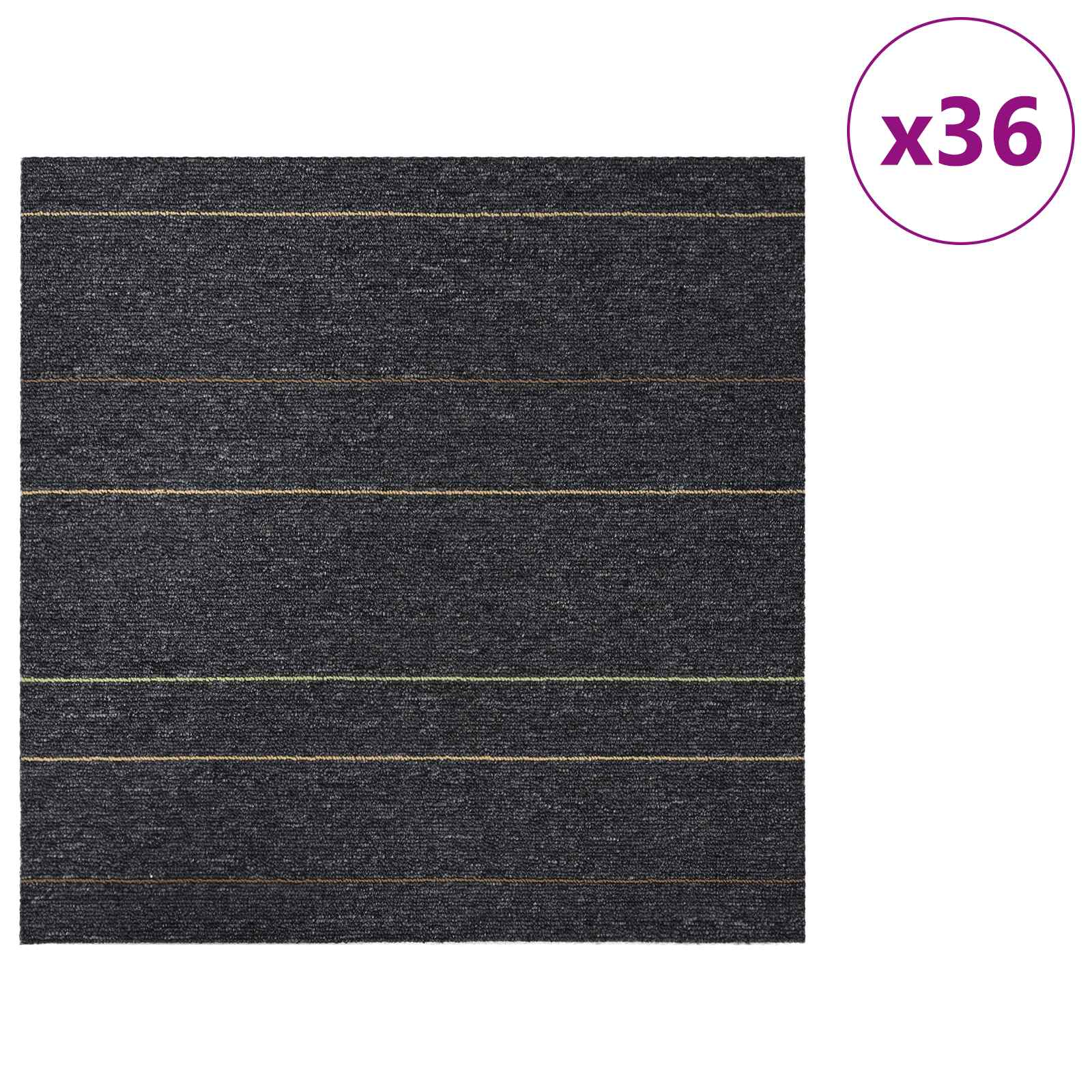 Matto Laatta Tummanharmaa Raidoilla 50 X 50 Cm 36 Pcs