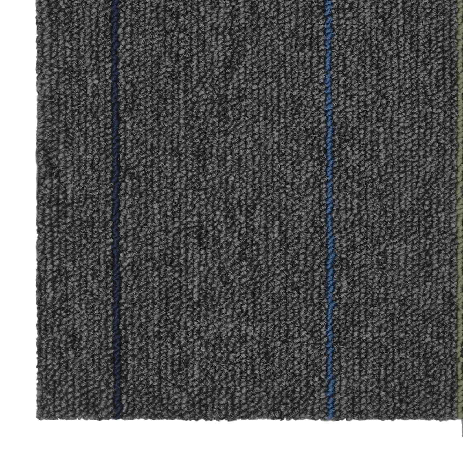 Matto Laatta Keskiharmaa Raidoilla 50 X 50 Cm 4 Pcs