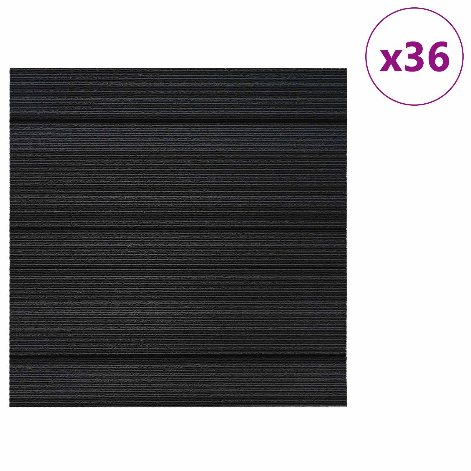 Matto Laatta Raidallinen Vaaleanharmaa 50 X 50 Cm 36 Pcs