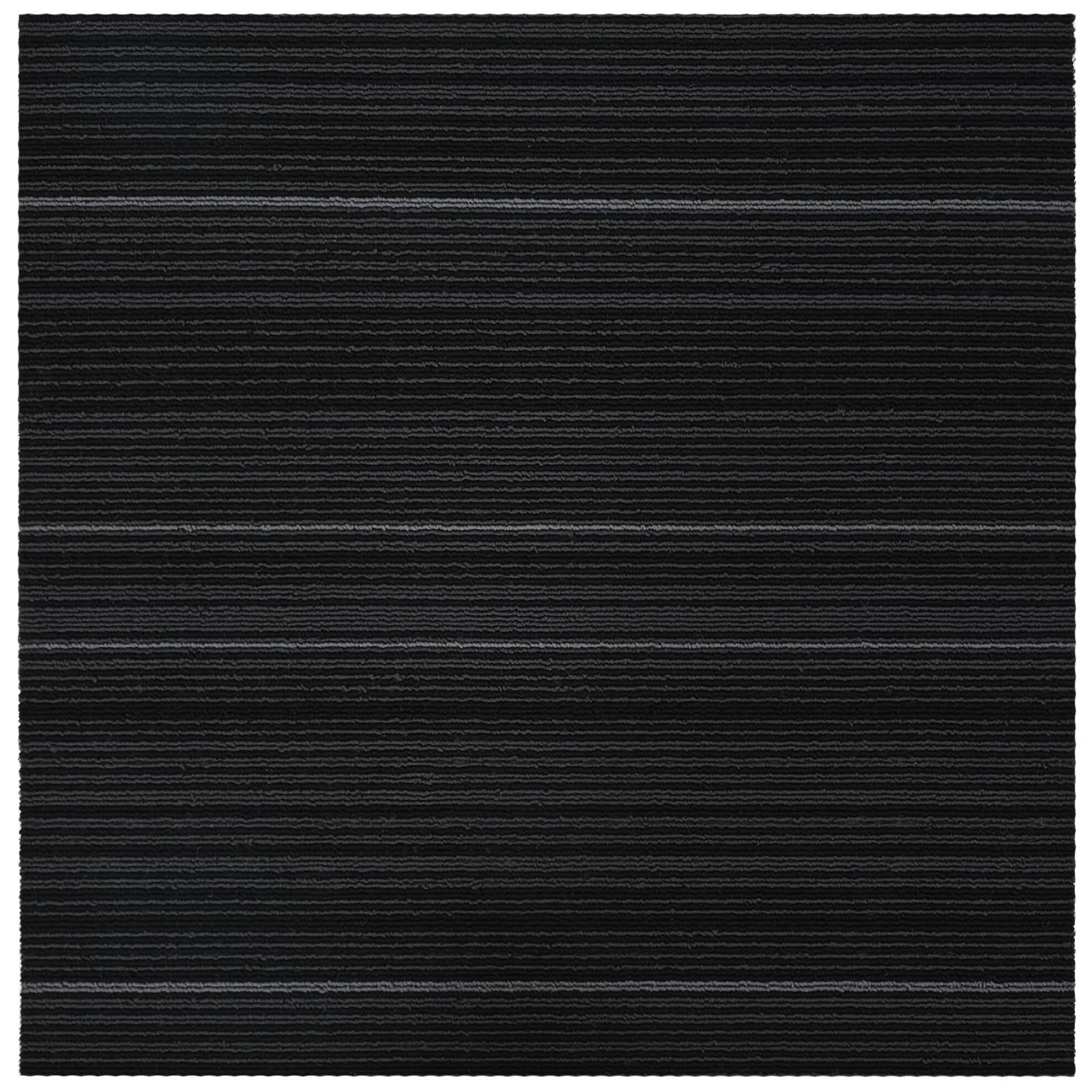 Matto Laatta Raidallinen Tummanharmaa 50 X 50 Cm 4 Pcs